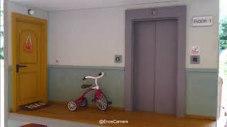 [Miniature] Fully functional dollhouse elevator.  Scale 1:12.