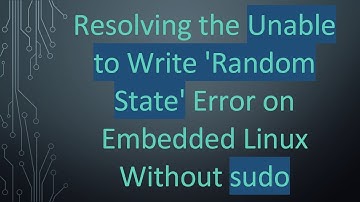 Resolving the Unable to Write 