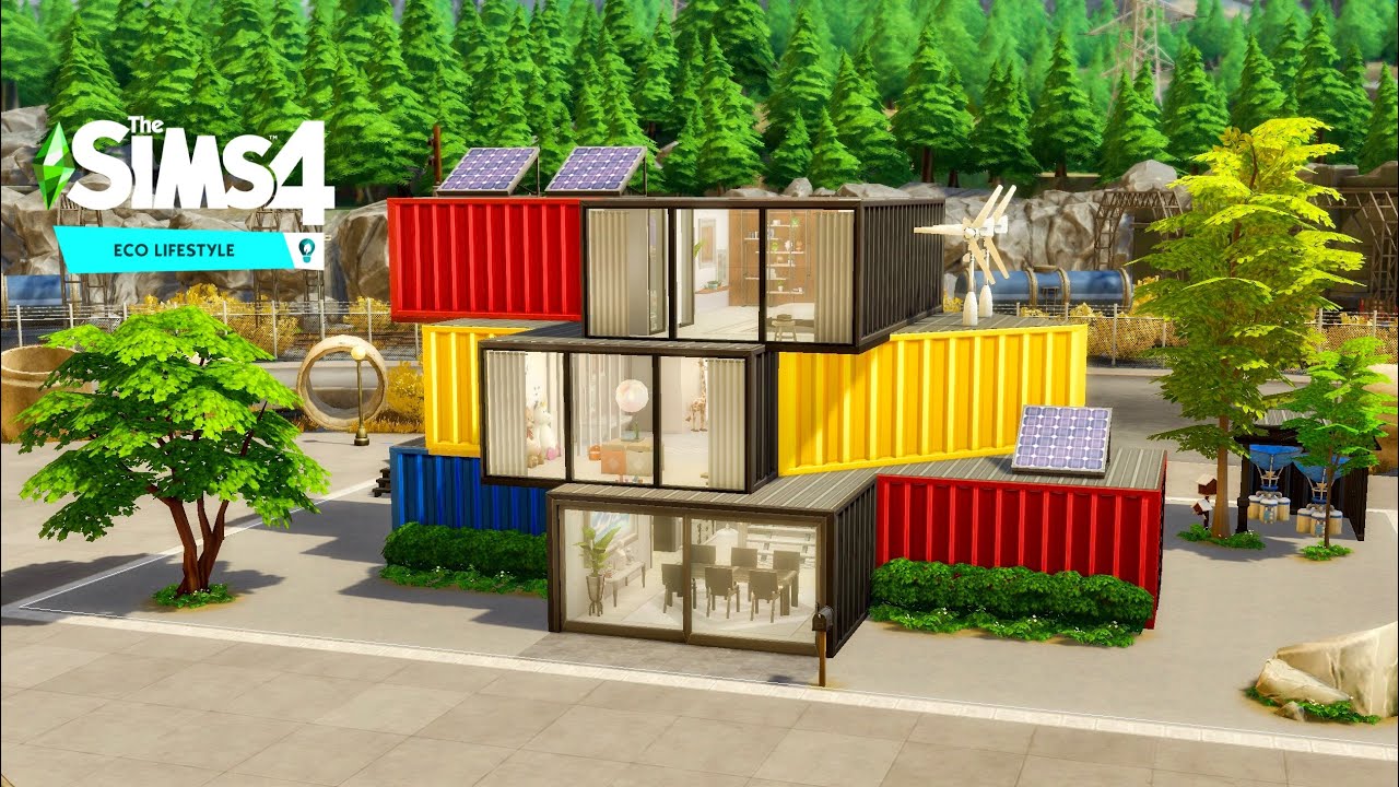 STACKED CONTAINER HOME | STOP MOTION BUILD | NO CC | THE SIMS 4 | - YouTube