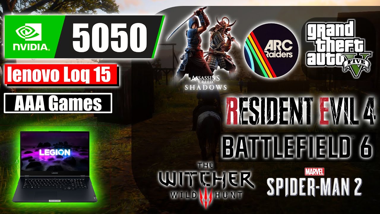 Lenovo LOQ 15 RTX 5050 Gameplay Test | 10 Games on Max Settings + DLSS Quality & Frame Gen