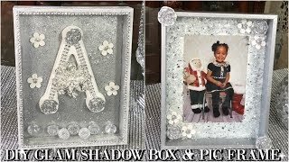 DIY DOLLAR STORE | GLAM SHADOW BOX AND PICTURE FRAME | DIY HOME DECOR IDEAS screenshot 1