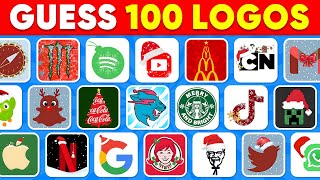 Guess the Logo in 3 Seconds 🎅🌲 Christmas Edition | 100 Famous Logos 🍏🥇 Logo Quiz 2025