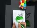 Green apple 🍏/ Easy drawing colour #art #greenapple #draw #kids#easycraft #paper #draw #colordrawing