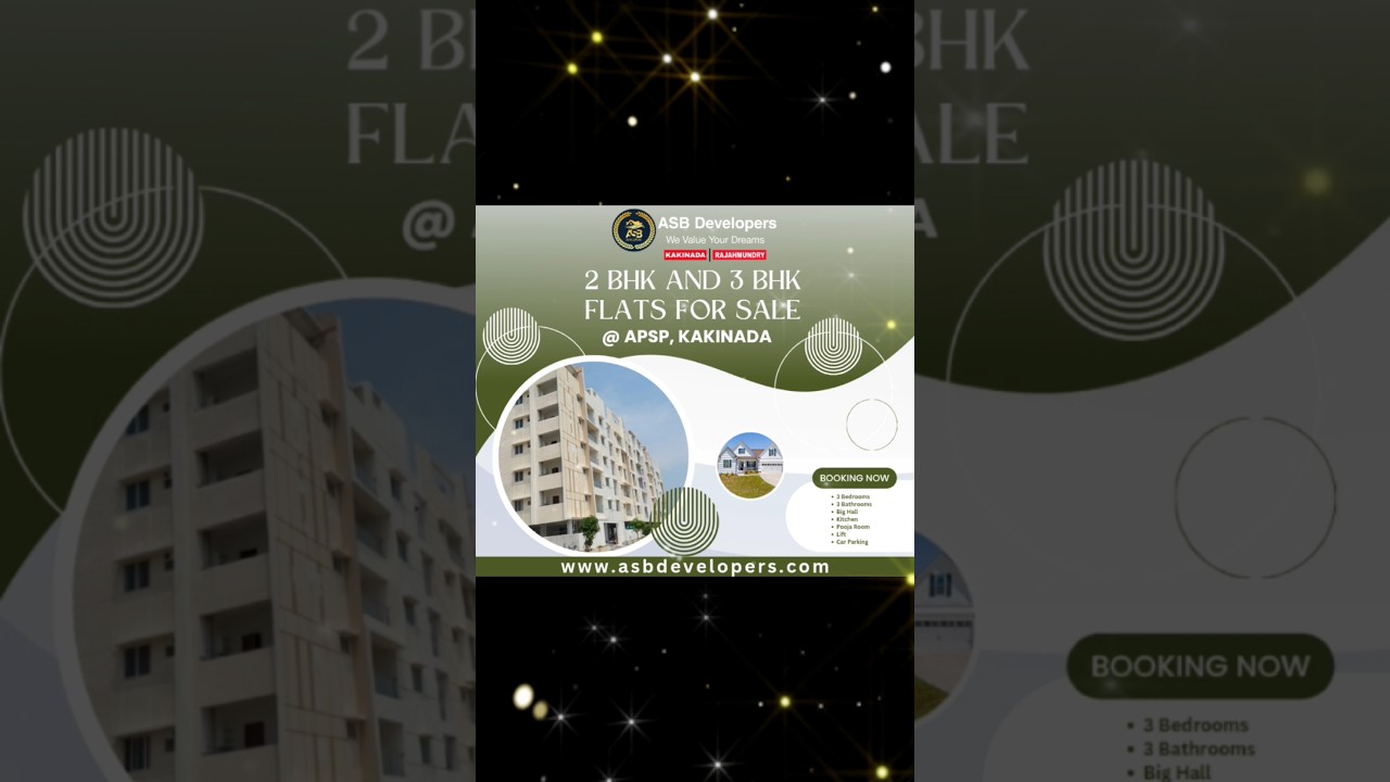 3BHK Flats For Sale in Kakinada,More Details Contact us:6303052488 