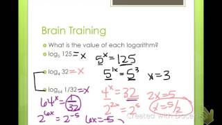 Algebra 2 Logarithmic Functions as Inverses (7-3)