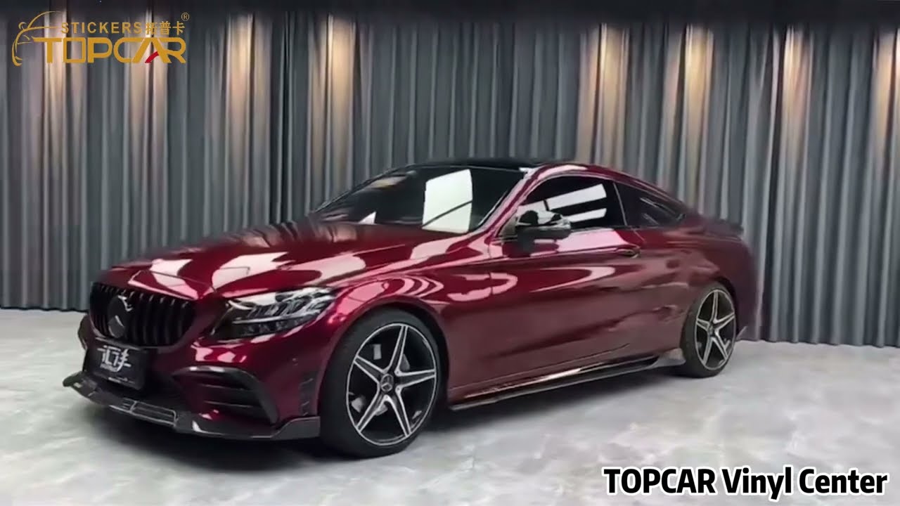 TOPCAR Liquid Metal Dragon Blood Red PET Car Wraps Vinyl Film