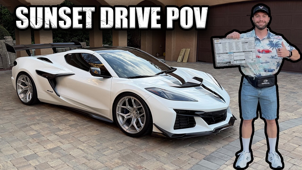 SUNSET DRIVE POV in a C8 ZR1 - No Talking, Engine / Exhaust Sounds