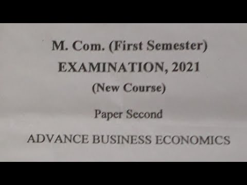 Advance Business Economics (M.com.) first semester : Paper-2