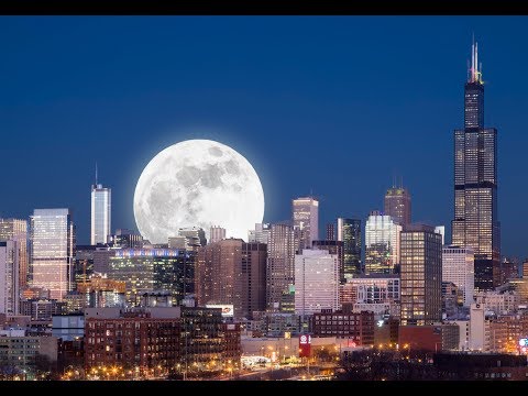 Supermoon over Chicago