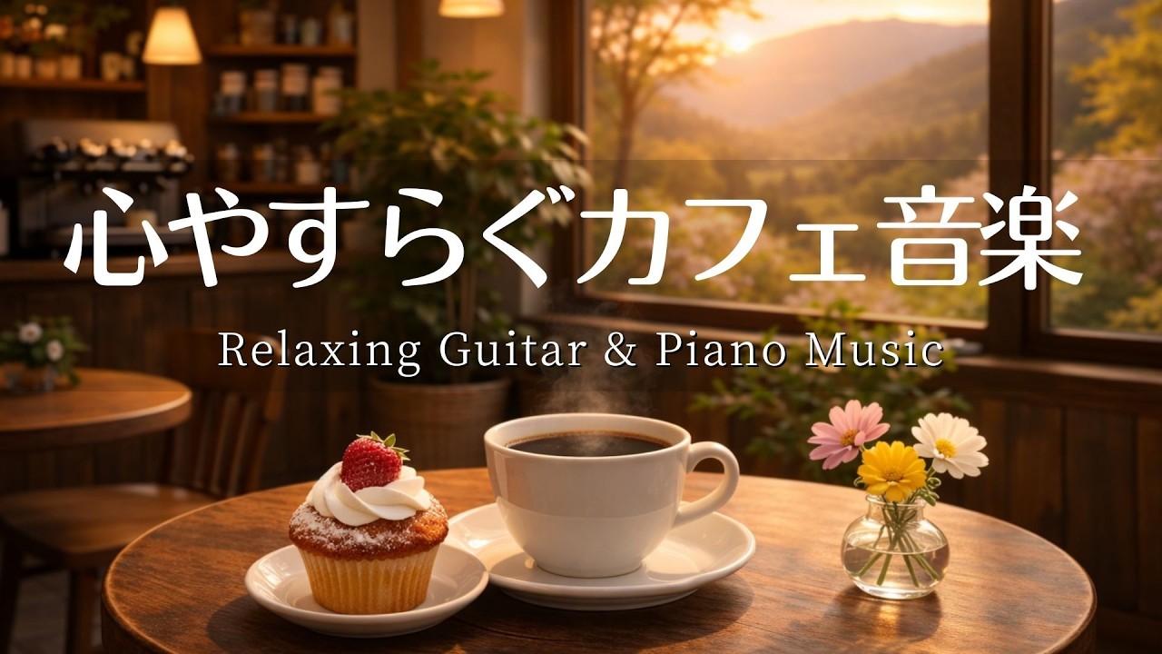 【癒し・作業用BGM】心やすらぐ癒しのカフェ音楽☕🌸| Relaxing Piano & Guitar – 120 min  やさしいギター＆ピアノのリラックス音楽｜集中・読書・勉強用