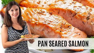 Perfect PAN SEARED SALMON Recipe: Tender \& Flaky, With CRISPY Skin!