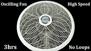 3hr Oscillating Fan High Speed "No Loops" ASMR