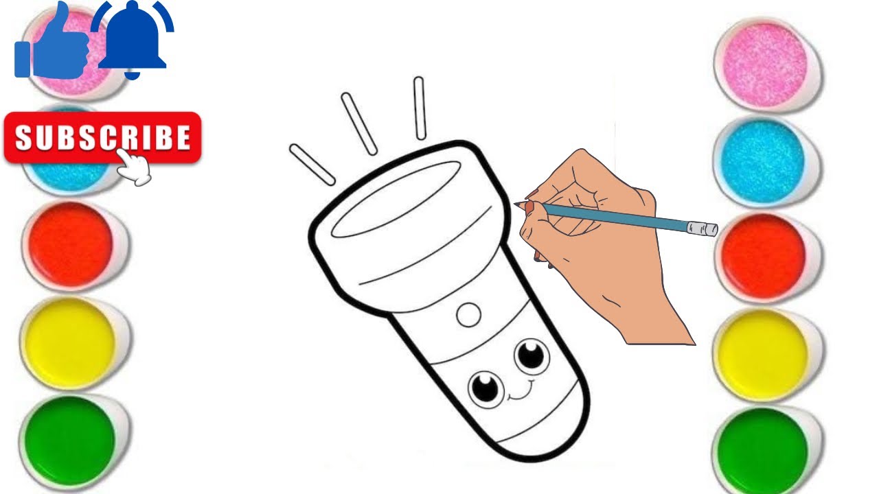 How to draw simple and easy torch :step by steps painting and colouring ...