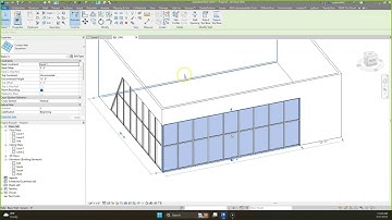Revit Tutorial - How to model sloped or angled Curtain Wall side for facade