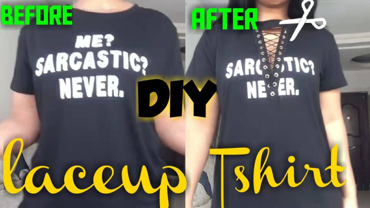 Diy Lace up T-shirt/ItzMissBright