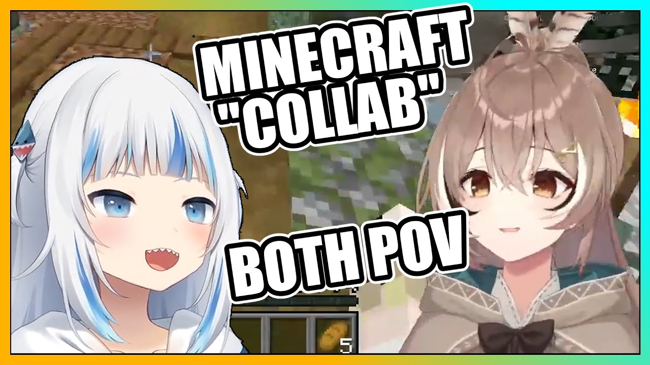 Gura pranking Mumei in minecraft - Both POV - Cute  