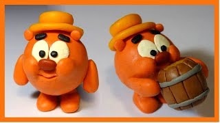 Лепим Смешарика Копатыча Из Пластилина. Plasticine. Play Doh Cartoon Stop Motion.