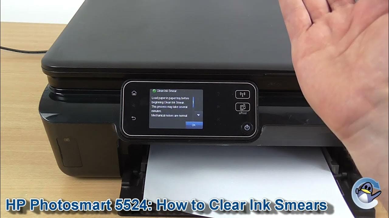skranke frugthave udstødning HP Photosmart 5524: How to Clean Ink Smears - YouTube