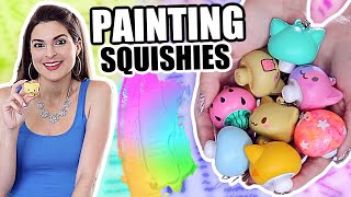 PAINTING SQUISHIES Mini Mushroom Cats?! 