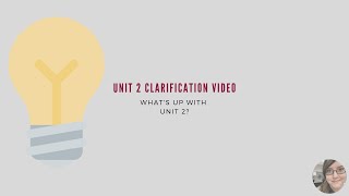 ENG 111 - Unit 2 Clarification Video
