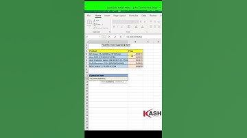 Find the most Expensive Item in Excel | Xlookup function in excel