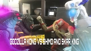 GODZILLA KONG VS SKAR KING AND SHIMO(stop motion battle