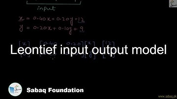 Leontief input output model, Math Lecture | Sabaq.pk