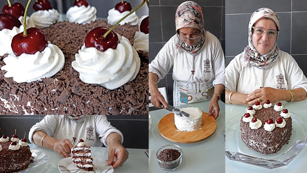 حلوة لاكريم فوري نوار🎂بالحجم الصغير لذة خيالية من يد الحاجة فاطمة la forêt noir