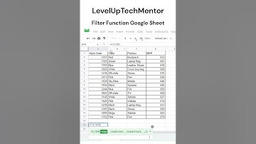 Filter | Google sheet best function #googlesheets #tipsandtrick #shorts #feed