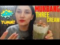 MUKBANG! Three creams: Pistachio, Astana, Napoleon 🤤 Три крема😋