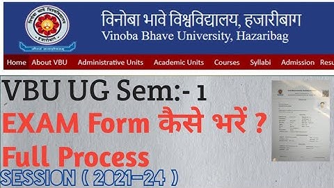 VBU , UG Semester-1 (2021-24) Exam Form Online process || HOW TO FILL EXAMINATION FORM || VBU