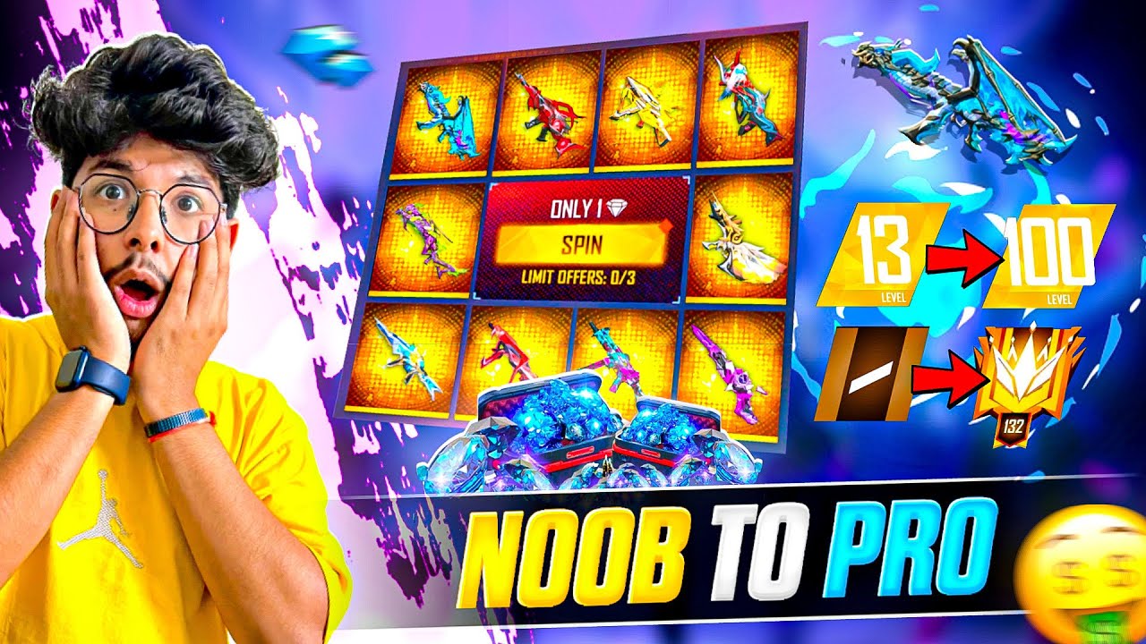 Free Fire NOOB TO PRO ULTRA MAX IN 9 Mins Bought Everything From Events  Garena Free Fire