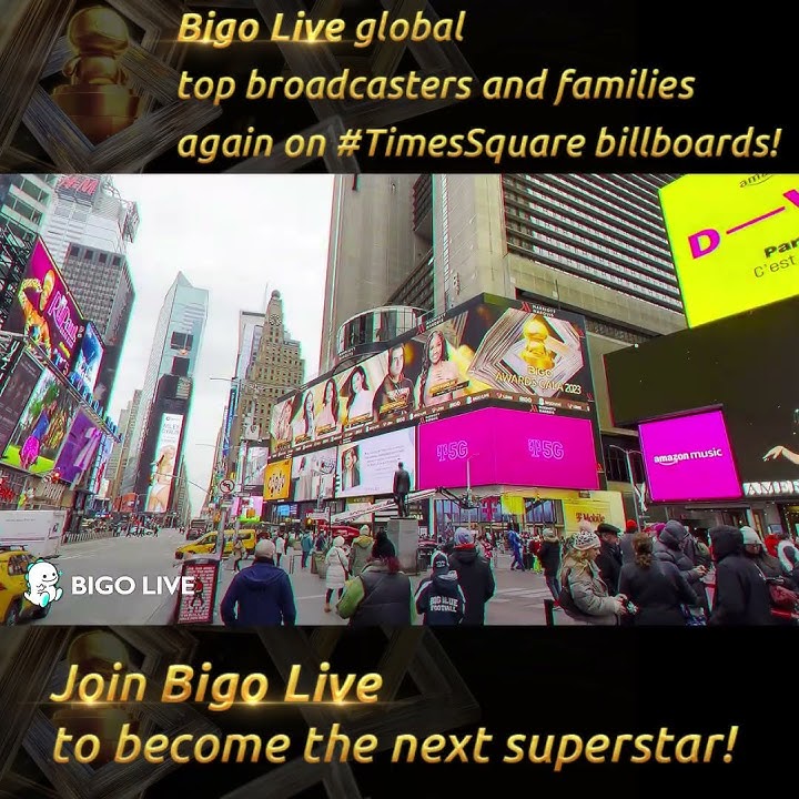 Bigo Awards Gala 2023 - BIGO Top Broadcasters and Families again on #TimesSquare billboards!