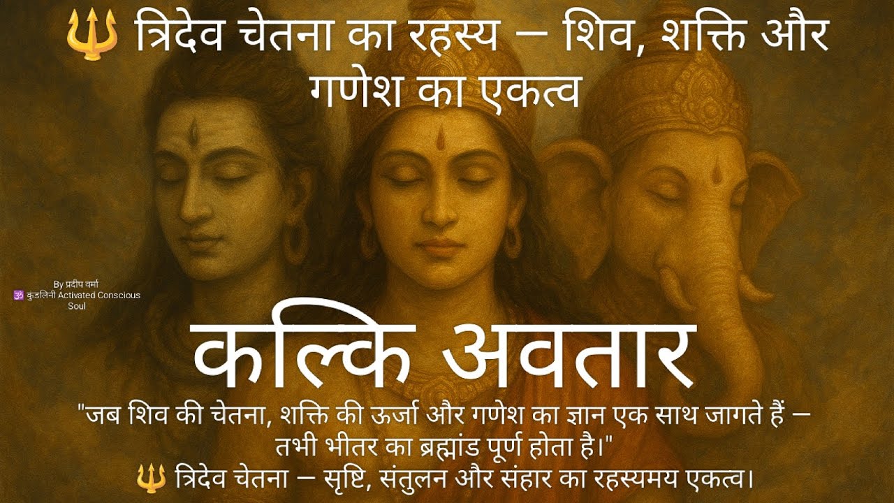 Kalki Avatar :🔱 त्रिदेव चेतना का रहस्य — शिव, शक्ति और गणेश का एकत्व @mahakal_kalki_Sanatan 