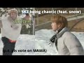 VOTE FOR SKZ ON MAMA I I edited Stray kids playing with snow because Christmas EveL is here