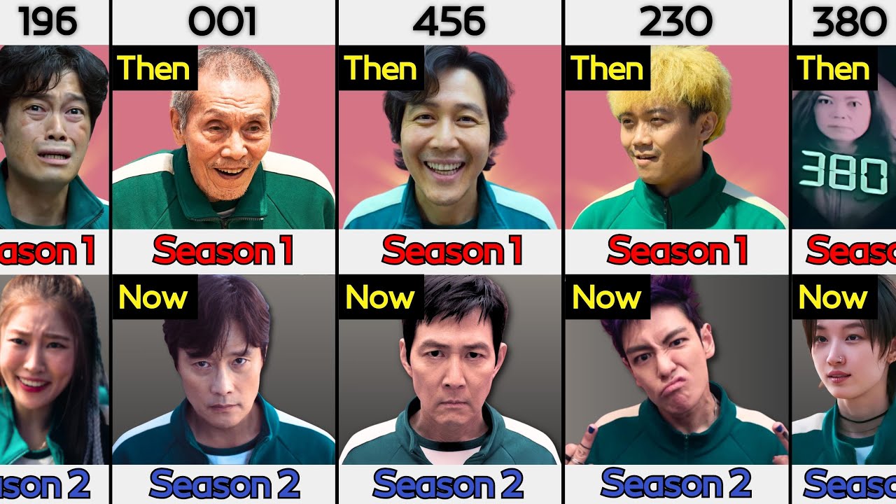Squid Game Season 1 & 2 Players: Than And Now (2021-2025)