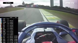 F1 2019 Pierre Gasly last 3 laps after the Safety Car - Onboard - 2019 Brazilian Grand Prix