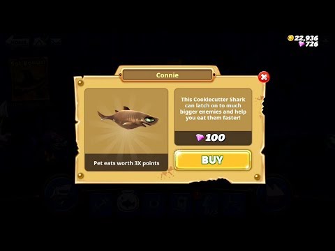 sharknado 5 Connie the Cookiecutter! New Pet Cost 100 Gems - Hungry Shark World