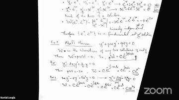 Lecture 8: Differential equations: Wronskian and linear dependence