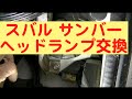 サンバーヘッドランプ交換  運転席側