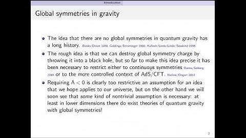 Daniel Harlow: Global symmetry, Euclidean gravity, and the black hole information problem