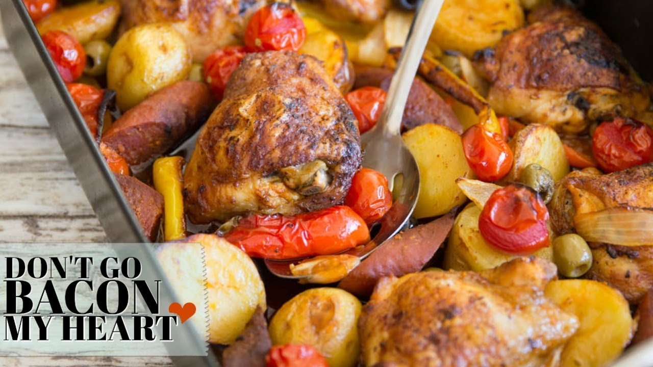 Spanish Chicken Tray Bake - YouTube