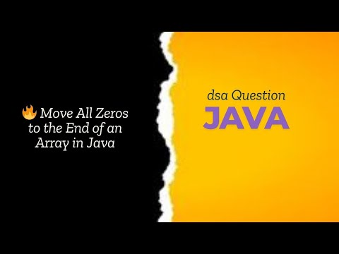 Move All Zeros to the End of an Array in Java