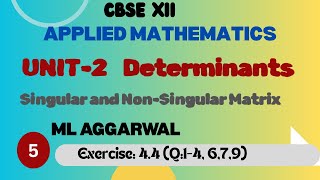 12th|UNIT 2|Determinants| Ex:4.4| Applied Mathematics | #appliedmathematics #cbse #determinants