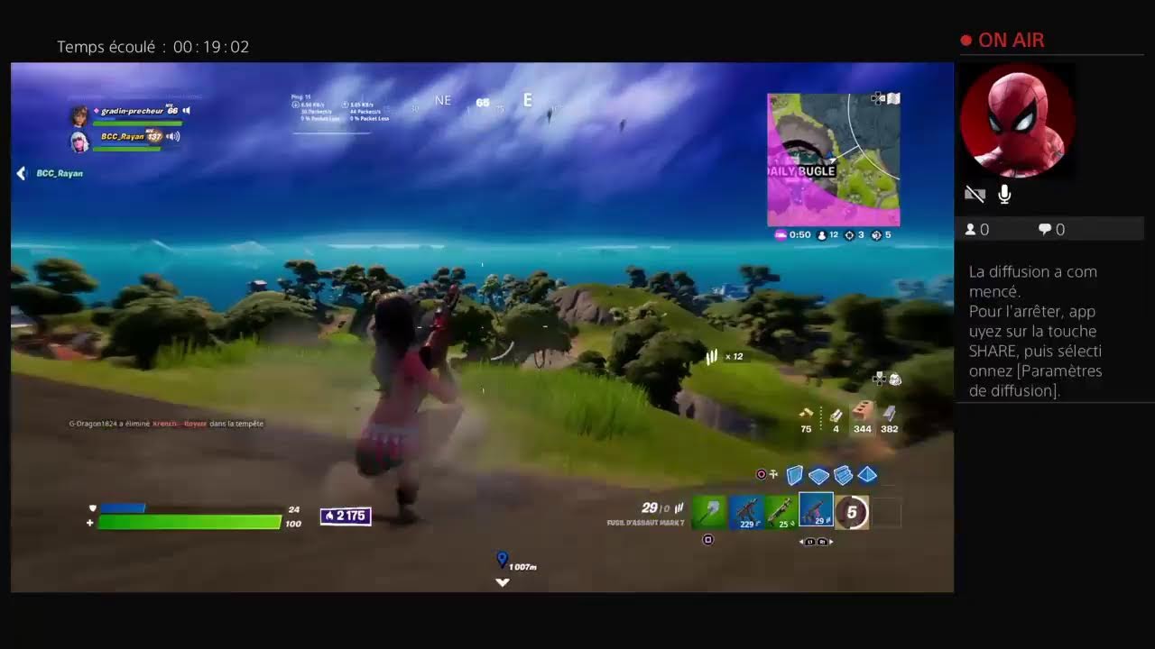 Diffusion PS4 en direct de gradin-precheur