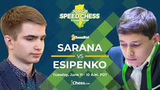 Alexey Sarana vs Andrey Esipenko: 2019 Junior Speed Chess Championship