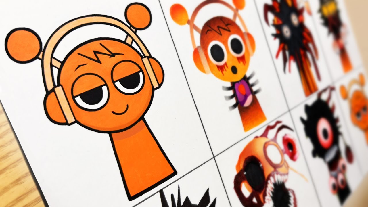 Drawing Incredibox Sprunki : Phase 1 vs Phase 2 vs Phase 3 vs Phase 5 ...