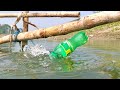 Best Hook Fish Trap | Bottle Fishing in Village River With Beautiful Natural | Cambodian Fish Trap