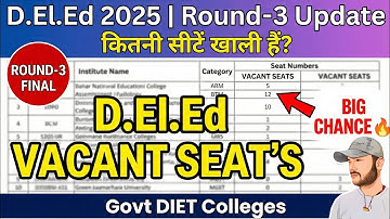 Bihar DElEd Result 2025 Update | Round-3 Vacant Seats |  Result जारी होगा? | Official News