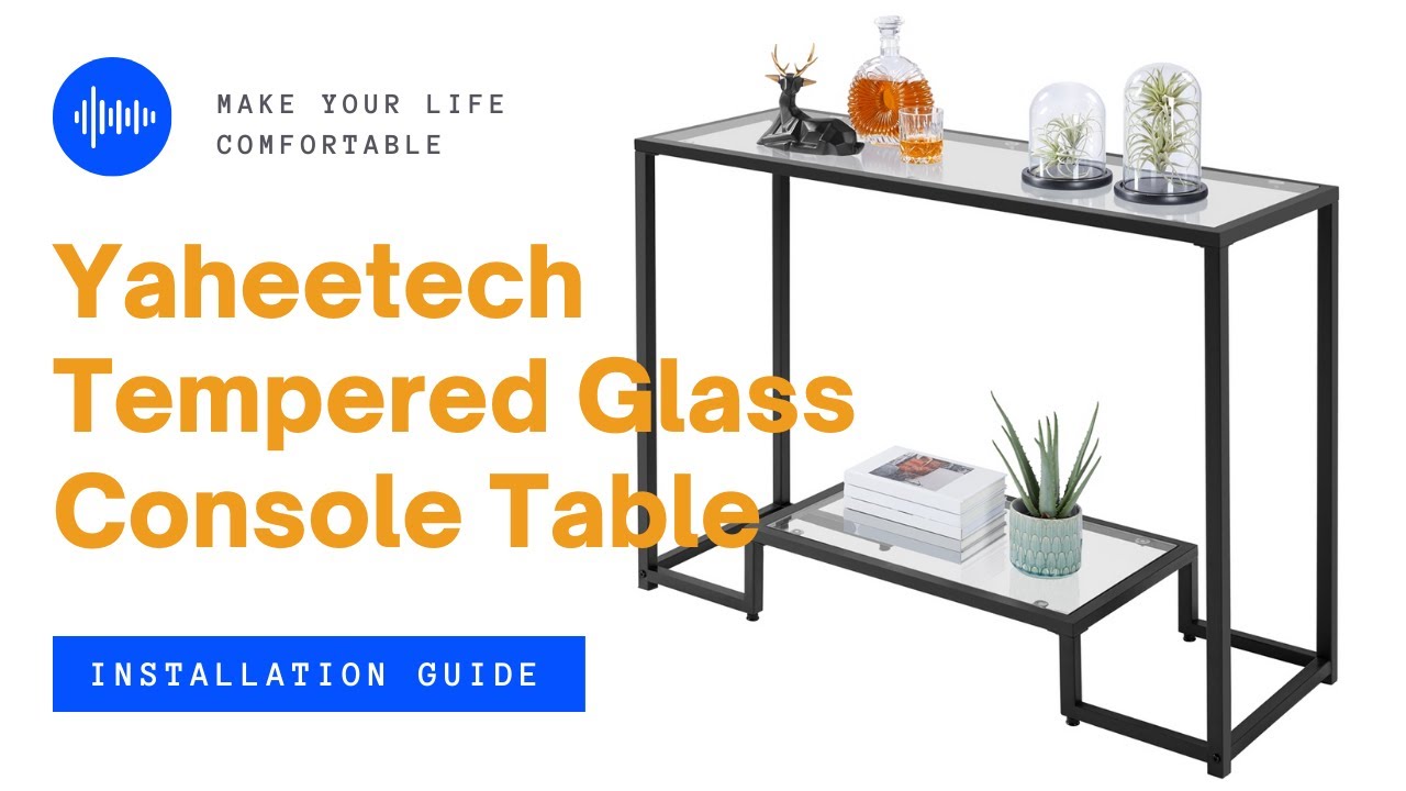 Yaheetech 2-Tier Glass Console Table Installation Guide #consoletable ...